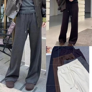 女8830 长裤 欧洲站2025秋冬新款 腰抽绳纯色百搭休闲垂感直筒裤