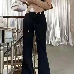 百搭显瘦显腿长加厚喇叭卫裤 欧洲站春季 设计师款 喇叭裤 女 新款