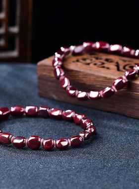 原矿朱砂原石打磨手串