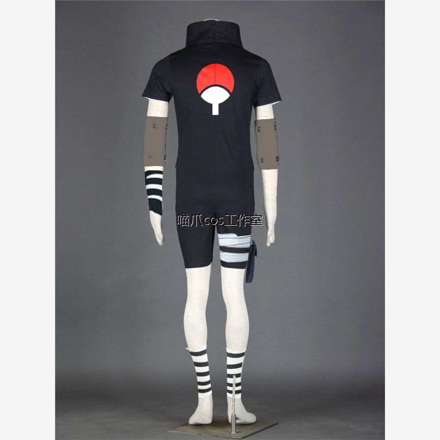 火影忍者宇智波佐助黑衣套装动漫Cosplay男服现货儿童成人尺码