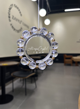 Spiritcrest 鎏金星河•天然白水晶切面蹦迪珠手串净化磁场消磁