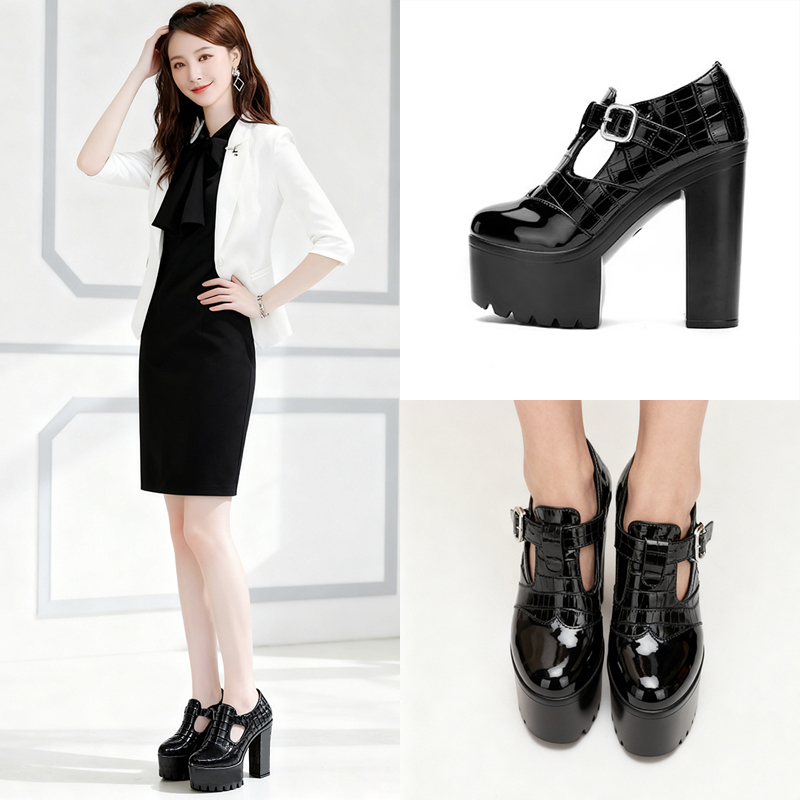 2025新款走秀高跟鞋不累脚女单鞋模特专用旗袍裙子恨天高软皮女士