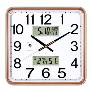 北极星夜光客厅挂钟简约现代轻奢挂墙时钟家用大气石英钟表万年历