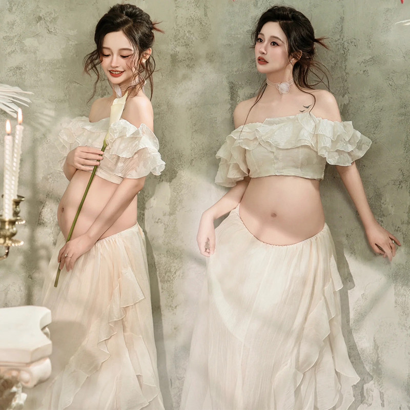 影楼新款孕妇拍照服装高级感时尚简约孕妈咪艺术照摄影服艺术照