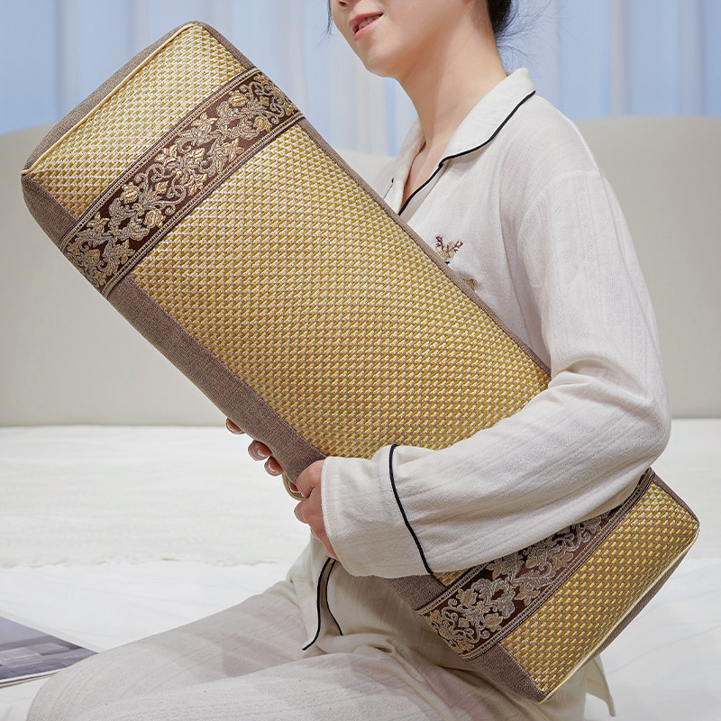 夏天冰藤凉席枕头护颈椎助睡眠专用硬枕头抱枕宿舍床学生睡觉专用