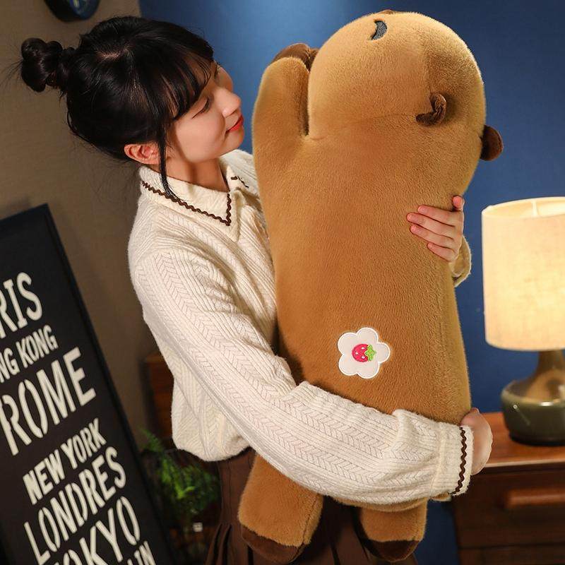 卡皮巴拉水豚公仔玩偶胖抱枕靠垫玩偶女生睡觉抱枕床上睡觉娃娃