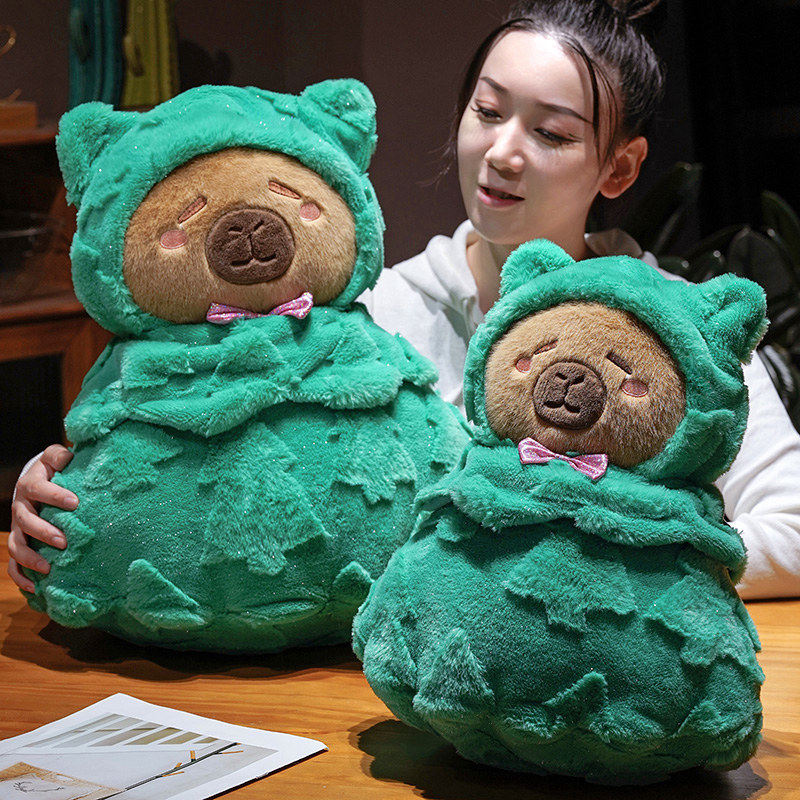 可爱卡皮巴拉水豚玩偶毛绒玩具小熊公仔布娃娃抱枕儿童生日礼物