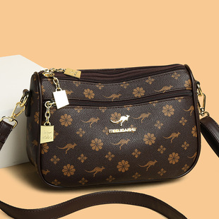 正品牌包包送妈妈款大气斜挎包大容量真皮实用型女士包包印花软皮