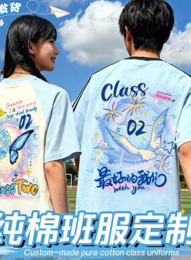 运动会班服定制t恤纯棉短袖