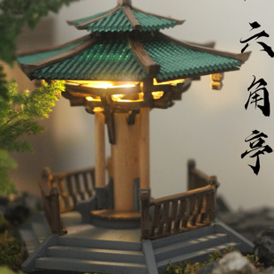 生日礼物diy 原神周边 璃月庆云顶单住六角亭 微缩场景模型摆件
