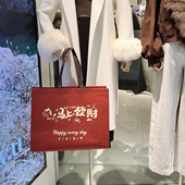 喜庆红色环保布袋包装 店袋子送礼物生日伴手礼肩背大容量袋 袋服装