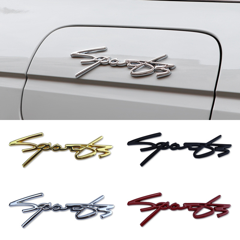 SPORTS运动版改装金属3D立体车贴尾标汽车sports车标贴标门板侧标