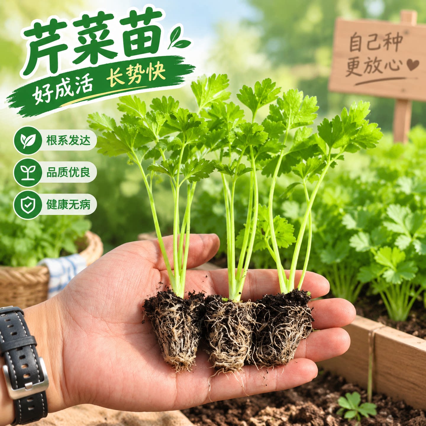 芹菜苗四季西芹苗芹菜小香芹蔬菜苗菜秧苗根苗盆栽阳台种植包邮