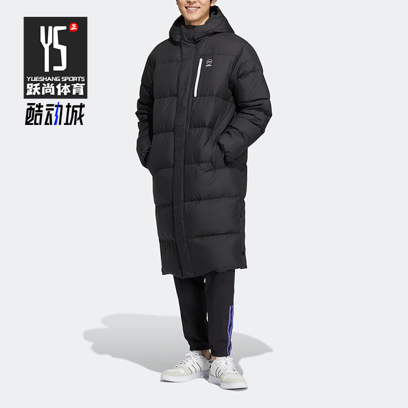 Adidas/阿迪达斯正品NEO保暖中长款男女同款运动休闲羽绒服HN4786