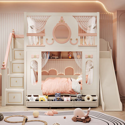 上下床双层床互不干扰姐弟床儿童床女孩双人床上下铺姐弟不打扰床