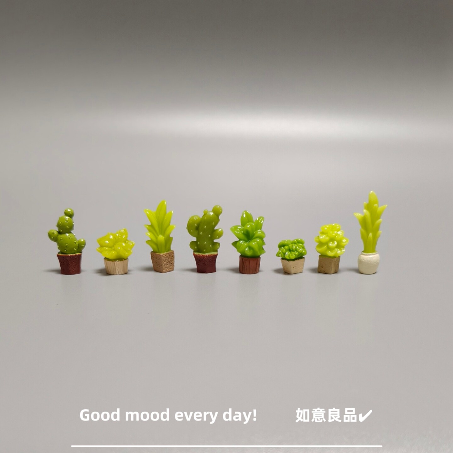 Good mood! 微景观可爱迷你仙人掌盆栽小摆件 车载工位解压小礼物