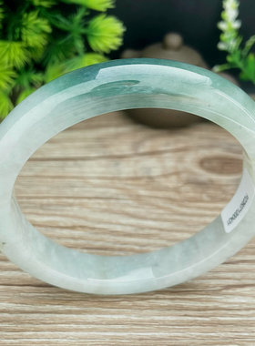 翡翠手镯59mm油青山水冰糯种