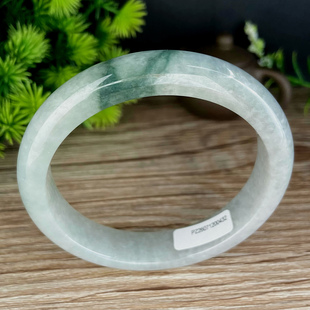 老坑翡翠手镯a货57飘蓝花正圈圆冰糯种带证书天然缅甸玉镯子0432