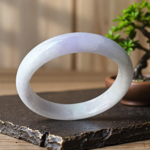 缅甸A货翡翠手镯56mm紫罗兰