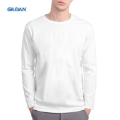 进口gildan吉尔丹76400春秋宽松男女内搭打底衫 纯棉圆领长袖 T恤
