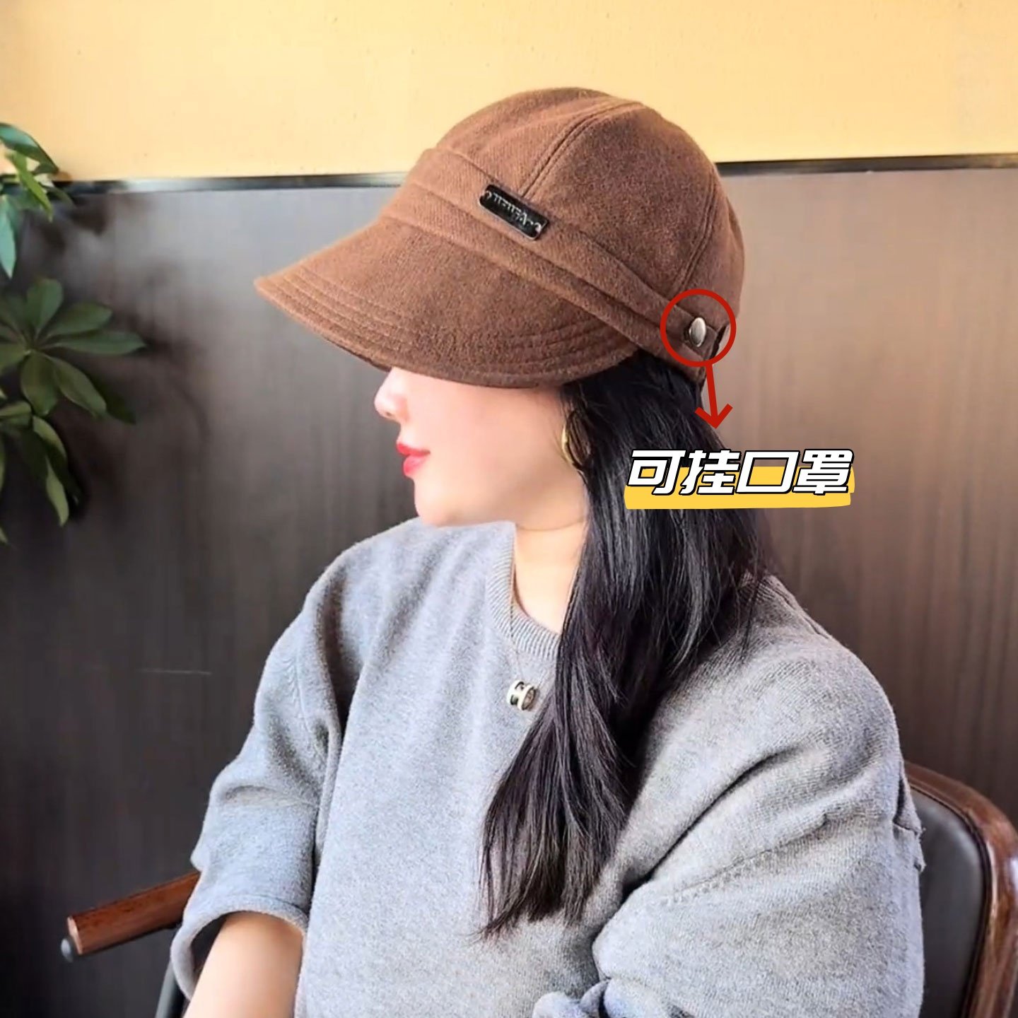 显脸小鸭舌帽女秋冬季百搭渔夫帽