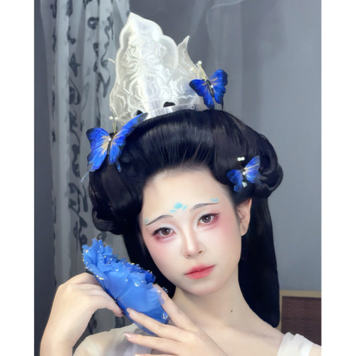 时春居汉服配饰3d打印唐冠《玉芙蓉》