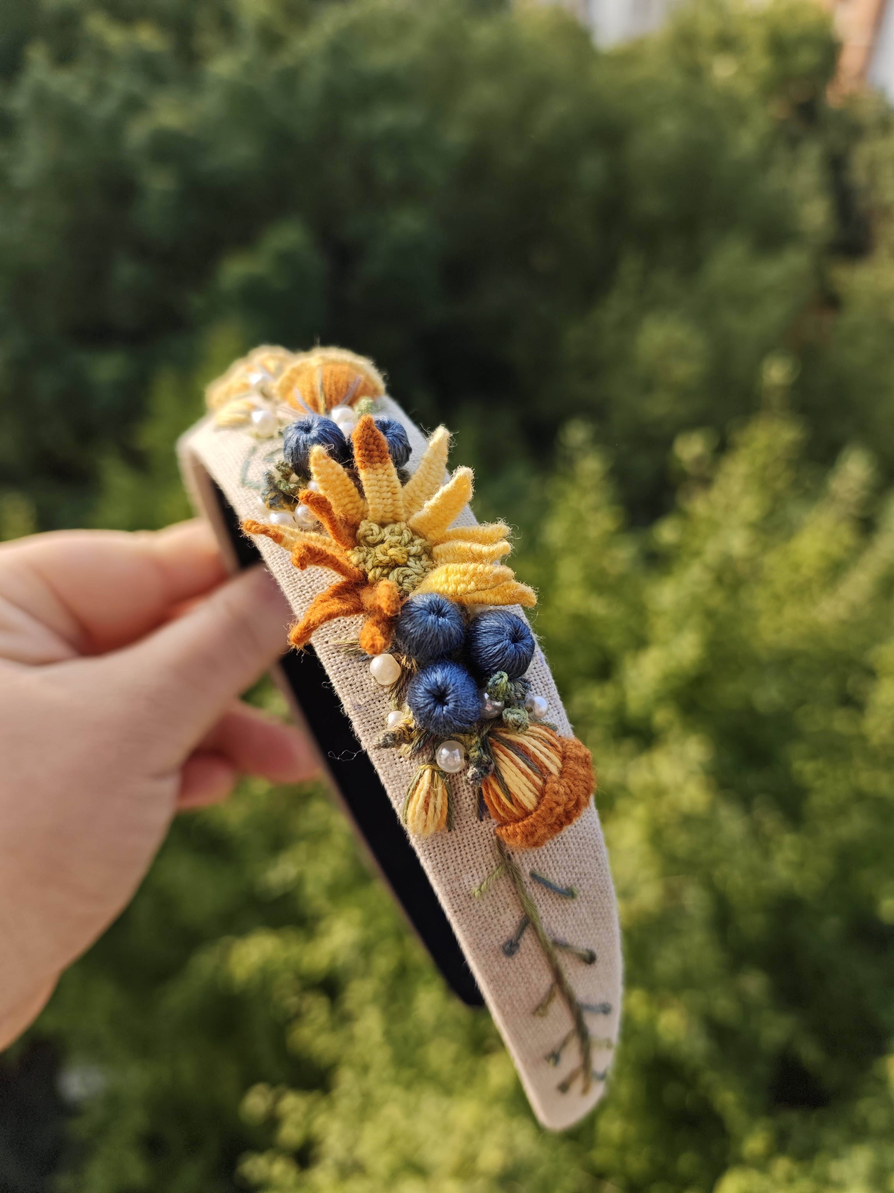纯手工刺绣发箍成品绣花头箍发饰