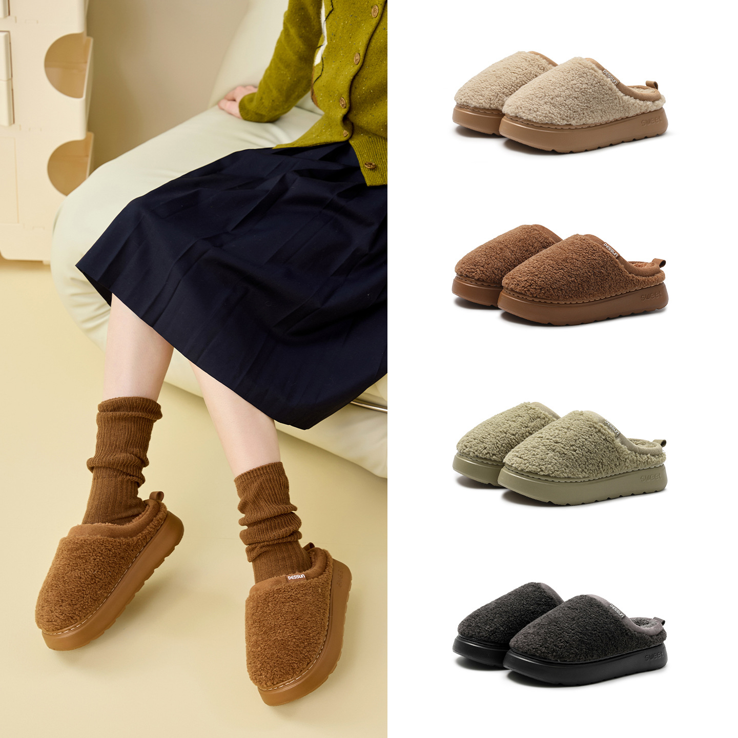 居家棉拖鞋女冬季室内防