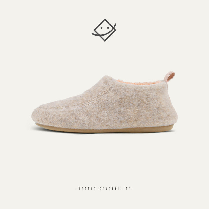 冬季居家室内家用男款保暖加厚木地板防滑包跟棉拖日系风