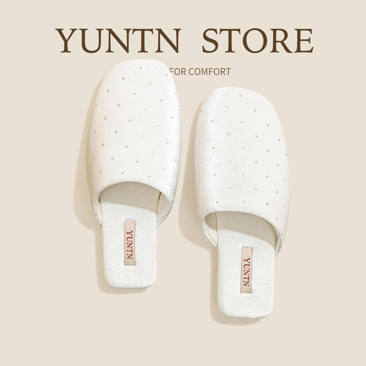 云团冬季新品时尚水钻居家美学轻奢亲肤丝绒棉拖鞋女室内防滑家用,女鞋,包头拖,淘宝优惠券,粉丝福利购,淘宝优惠卷