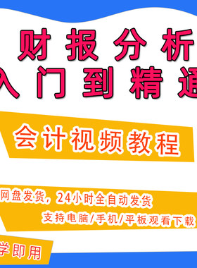 财报分析入门到精通会计财务实务讲解视频教程实训课件网课B18
