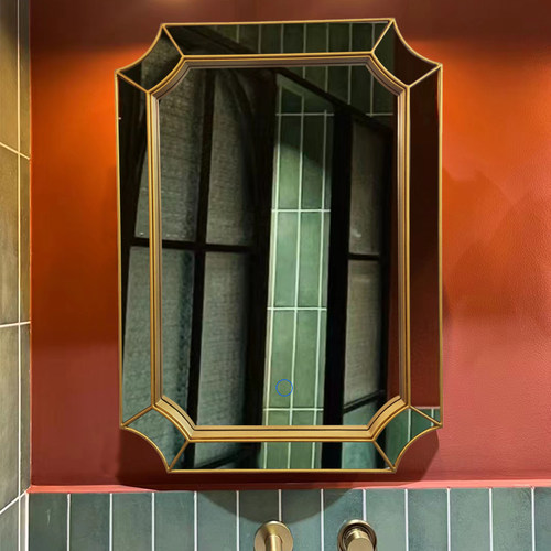 美式轻奢方形浴室镜镜欧式梳妆镜