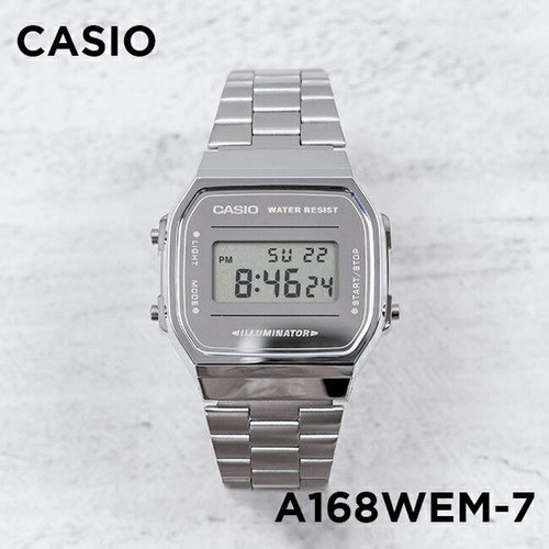卡西欧CASIOA168WEM-7银面钢带
