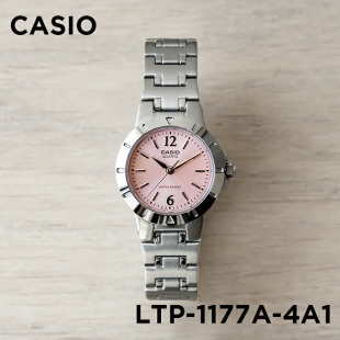 4A1粉色钢带简约轻巧石英女士手表 1177A 卡西欧手表女Casio LTP