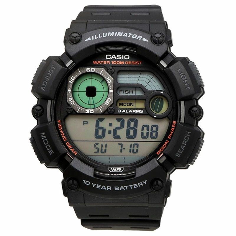 卡西欧手表男CASIO WS-1500H-1A 多功能运动防水学生电子表