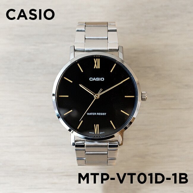 卡西欧手表CASIO MTP-VT01D-1B黑暗之心商务非机械钢带网红小黑表 手表 日韩腕表 原图主图