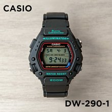 卡西欧手表男CASIO DW-290-1V 运动数字方形地图防水复古电子表