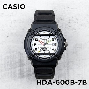 600B 复古防水游泳表学生带夜光黑白表 HDA 卡西欧手表男CASIO