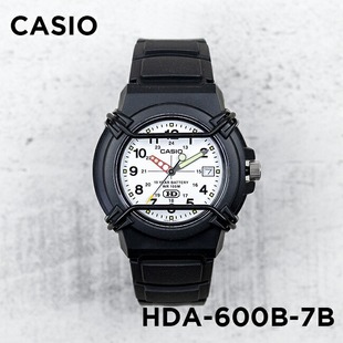 复古防水游泳表学生带夜光黑白表 600B 卡西欧手表男CASIO HDA