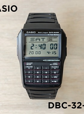 卡西欧手表CASIO DBC-32-1A学生考试复古计算器运动款防水电子表