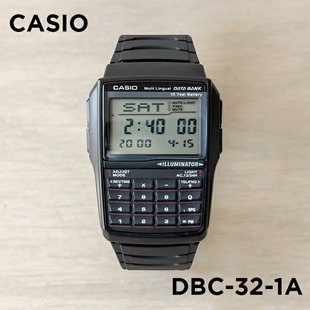 1A学生考试复古计算器运动款 DBC 卡西欧手表CASIO 防水电子表