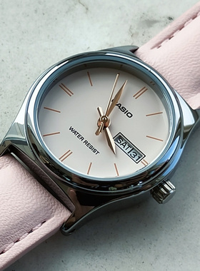 卡西欧手表女 CASIO LTP-V006L-4B 粉色皮带简约防水指针学生表