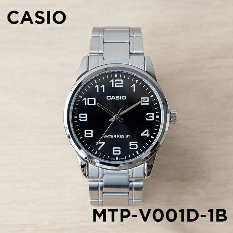 卡西欧手表CASIO MTP-V001D-1B商务休闲简约钢带黑盘防水指针表 手表 日韩腕表 原图主图