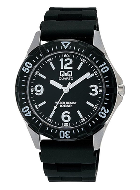 西铁城猎鹰手表CITIZEN Q&Q W376-305简约不锈钢表盘防水石英表