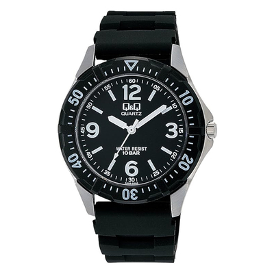 西铁城猎鹰手表CITIZEN Q&Q W376-305简约不锈钢表盘防水石英表