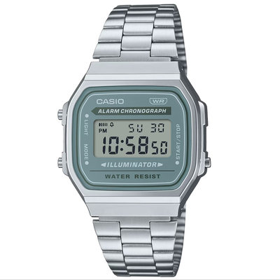 卡西欧CASIO A168WA-3A新款方块七年电力带闹钟秒表防水电子手表