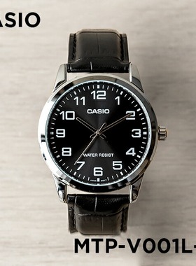 卡西欧手表男CASIO MTP-V001L-1B 商务休闲复古简约防水石英表