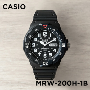 卡西欧手表CASIO 200H 学生复习考试黑色简约防水指针表 MRW