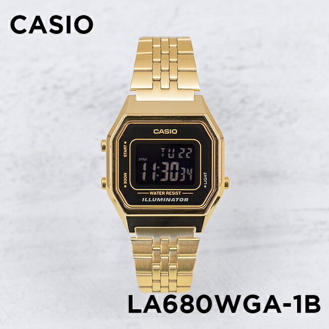 卡西欧手表女CASIO LA680WGA-1B 金色复古金属百搭学生防水小金表