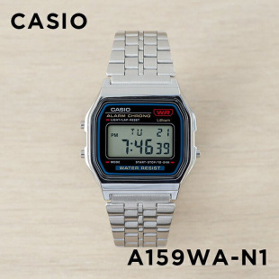 复古方块七年电力带闹钟秒表防水电子手表 A159WA 卡西欧CASIO